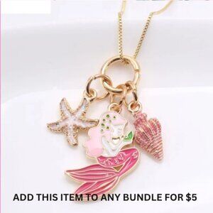 $5 ADD ON ITEM- Mermaid Starfish Pendant Chain Necklace Charm Girls Jewelry Gift